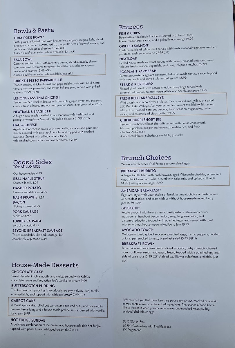 Longfellow Grill Menu - Image 1