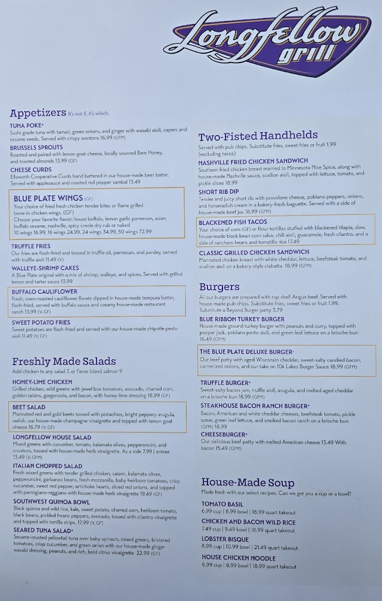 Longfellow Grill Menu - Image 2